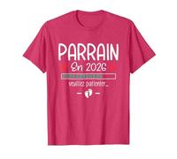 Parrain en 2026 - Annonce Grossesse pour la Première Fois T-Shirt, Homme, Rouge Chiné, XXL