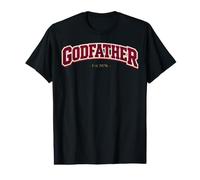 Parrain Est 2026 Varsity New God Dad to Be Father's Day T-Shirt Graphique avec Valeur