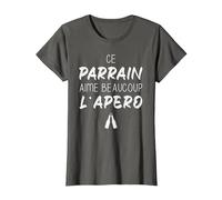Parrain et Apéro Vêtement Drôle Alcool T-Shirt, Femme, Asphalte, 3XL
