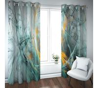 PARREN Art Abstrait Nordique Rideaux occultants Couleurs dynamiques Éclaboussures Lignes Rideaux de fenêtre pour garçons Chambre d’Ados Salon Réduction du Bruit W200xL210cm 2 pièces