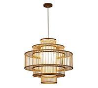 PARREN Lustre En Osier D'art En Bambou Avec Abat-jour De Style Japonais Hollow E27 Luminaires Suspension Parchemin Luminaire Fait À La Main En Osier Naturel pour Chambre À Coucher Salle À Manger Salon