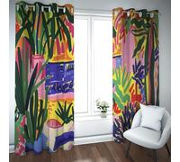 PARREN Matisse Style Rideaux Occultants Yard Paysage Impressions Insonorisé Traitements De Fenêtre Rideaux pour Cuisine Chambre Salon Multicolore 120x150cm