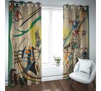 PARREN Rideau Graffiti Abstrait coloré Peintures célèbres Impressions Rideaux occultants pour Chambre à Coucher Salon Décor Fenêtre Rideaux isolés thermiquement W140xL180cm 2 pièces