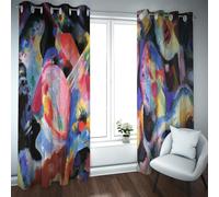 PARREN Rideau occultant de Ferme Multicolore Wassily Kandinsky Style Maison Art Rideaux pour Chambre d’hôtes Chambre d’Enfant Salle de ortoir 2 Panneaux 150x250cm