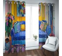 PARREN Rideaux de Style Fauve Lumineux Coloré Vue intérieure Œillet Occultant Salle Obscurcissant Rideaux de fenêtre pour Chambre Buanderie Isolation Thermique W132xL183cm 2 pièces