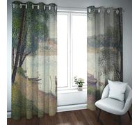 PARREN Rideaux occultants Rideaux Thermiques Georges Seurat Style La Seine à La Grande Jatte au Motif Ressort pour Chambre Salon 140x350cm