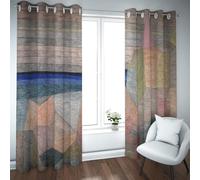 PARREN Salle d’Art Abstrait géométrique Obscurcissement Rideaux occultants Décor Peintures célèbres Impressions Rideaux de Porte Intimité pour Le Salon Salle à Manger W140xL200cm 2 pièces