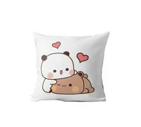 PARREN Taie d'oreiller 2Pcs Panda Holding Tissu Bududamochi Peach Cat Holding Oreiller Chambre Canapé Anime Lit Mode Taie d'oreiller-2.-40X40Cm