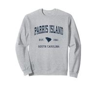 Parris Island, Caroline du Sud, SC Vintage Athletic Navy Sports Sweatshirt