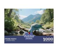 Parroquet Bleu à Bec rougePuzzle 1000 Pièces Loisir Pédagogique Amis Et Collèguesoiseau Cohésion Sociale Déco Bureau 38x26cm/1000pcs