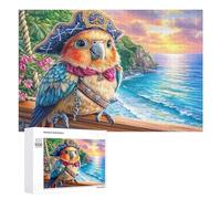 Parroquet en Bateau avec des Fleurs de Margarite Puzzle 1000 Pièces pour Adultes Jeu De Détente Endurance Mentale Cadeau pour Longues Soirées 1000 PCS