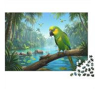 Parroquet Puzzle 1000 Pieces Cadeau Unique Tropical Rain Forest Jeu Éducatif Challenge Toy À De Qualité Supérieure Peinture Art pour Adultes Et Enfants À Partir De 12 Ans 1000pcs (75x50cm)