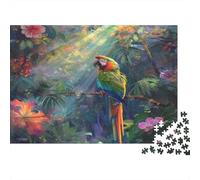 Parroquet Puzzles 1000 Pièces Cadeau Unique Tropical Rain Forest Jeu Éducatif Défi Jouet À De Qualité Supérieure Peinture Art pour Adultes Et Enfants 1000pcs (75x50cm)