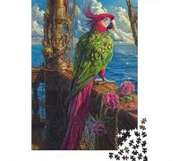 Parroquet sur Le Pont du Navire 1000 Pièce Carton Robuste Puzzle Premium Amants De Famille Entraînement du Cerveau Décoration Murale Pack De Valeur 70x50cm/1000pcs