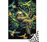 Parroquets de la Jungle Paresseux 1000 Pièces Carton Robuste Puzzle Classique pour Adultes Défi du Jeu Éducatif Décoration Murale Idée Cadeau 70x50cm/1000pcs