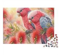 Parroquets Roses sur Fleurs 1000 Pièces Puzzle pour Adultes Qualité Premium Anti-Stress Difficile pour Experts Livraison Rapide sans Défaut 52x38cm/1000pcs