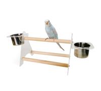 Parrot Acrylic Stand - Acrylic 35x13x14cm | Tripod Perch with Removable | Grinding Bar | Small Medium Bird Cage For Beak Nail Exercise Giving Your Pet Bird A Lot Of Space And Fun