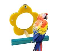 Parrot Activity Mirror, Bird Play Disc, Chewing Enrichment System with Flower Shape Structure Design, Safe Acrylic Cage Toy Build, Behavioral Enrichment Style Item, Pet Activity for Cockatiel