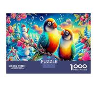 Parrot Amour 1000 Pièces Amateurs De PuzzlesMotocyclette Sunset pour Adultes Jeu D'Intelligence Premium avec Défis Paysagedes QuatreSaisons 70x50cm/1000pcs