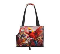 Parrot Art Paintings Sac à bandoulière pour animal de compagnie pour sortir - Sac à bandoulière double usage pour petit chien et chat