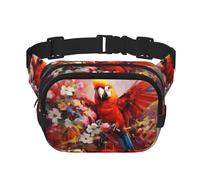 Parrot Art Paintings Sac à bandoulière tendance pour randonnée, sac à bandoulière carré double couche pour voyage et fitness