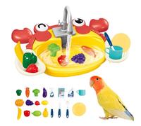Parrot Automatique Bird Bath Piscine, Fontaine électrique avec Robinet, Jouets de Bain interactifs pour Cockatiel, Conure, Lovebird, Gris Africain 30 x 2,36 cm