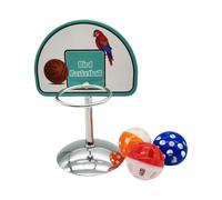 Parrot Basketball Toy, Interactive Bird Training Stan, 5.08x3.15 inches Bell Balls, Metal Play Perch for Cockatiels, Conures, Other Small Parrots, Small, Medium, Large Sizes
