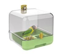 Parrot Bath | Pull-Out Parrot Feeder for Cage | 2 in 1 Bowl Bathtub Transparent Design for Pet Inside Outdsoors Yard Decsk Gardesn