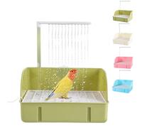 Parrot Bath Shower Automatic Bird Bathtub, Parakeet Bird Bath for Cage Indoor, Water Cycle Parrot Circulating Shower, for Parakeet Ferret Medium Birds (Blue)