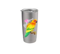 Parrot Bird Mom - Aquarelle Conure solaire Gobelet isotherme en acier inoxydable double paroi