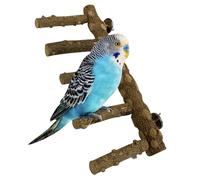 Parrot Bird Standing Pole, Cage à oiseaux en bois, plateforme suspendue pour oiseaux, hamac balançoire, convient pour aras et autres animaux de compagnie (combinaison 2, 2 x 20 cm)