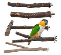 Parrot Bird Standing Pole, Cage à oiseaux en bois, plateforme suspendue pour oiseaux, hamac balançoire, convient pour aras et autres animaux de compagnie (Combi 9, 2 x 20 cm)