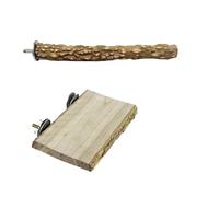 Parrot Bird Standing Pole, Cage à oiseaux en bois, plateforme suspendue pour oiseaux, hamac balançoire, convient pour aras et autres animaux de compagnie (Combi 8, 2 x 20 cm)