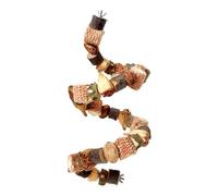 Parrot Chew Toy Pineapple Nut Wood Block - Natural Wood 50 cm 155 g Climbing Ladder - Hanging Beak Grinding Toy For Birds - Cage Accessory For Parakeets Cockatiels