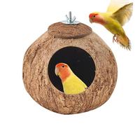 Parrot Coco Nest Hut, Coco Husk Bird Hut | Bird Cage Resting House Coco Shell - Budgerigar Lovebirds Habitat Decor for Animal Lovers for Garden, Balcony, Living Room