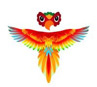 Parrot Costume for Kids, Double Sided Bird Wings Costume with Headbands