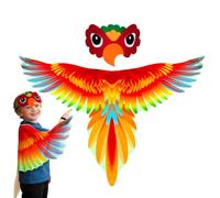 Parrot Costume For Kids - Double Sided Bird Wings Outfit With Headband