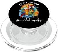 Parrot Drinking Its Beer O'Clock Somewhere Always 5 O Clock PopSockets PopGrip pour MagSafe