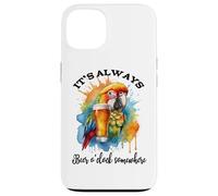 Parrot Drinking Its Beer OClock Somewhere Always 5 O'Clock Coque pour iPhone 13