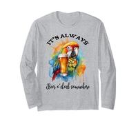 Parrot Drinking Its Beer OClock Somewhere Always 5 O'Clock Manche Longue