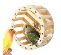 Parrot Exercise Wheel Toy, Wooden Running Wheel for Cockatiels Lovebirds Conures, Small Animal Training Tool, Intelligence Development Game, Bird Hamster Toy for Physical Fitness and Mental Growth