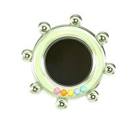 Parrot Mirror Chewing Toy - Entertainment Ornament for Curious Companion | Lightweight Cage Attachment with Rotating Design, Playtime Stimulation Accessory for Small Medium Large, 3.35x3.35in