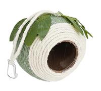 Parrot Nest House - Natural Shell Bird Hut, Hand-Woven Birds Nest, Tropical Bird Home, Safe Shelter for Small Birds, Parrots, Conures, Swallows | for Indoor Outdoor Cage Use