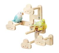 Parrot Perch, Bird Perches with Food Bowl, Swinging Rest, Cage Mountable Toy Accessory, Parrot Stand for Lovebirds, Indoor, Outdoor, Travel, Home, 12.6x11.22x4.33 inches