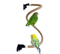 Parrot Perch Stand, Adjustable Suction Cup, 39.37in Parakeet Perch Portable, Grinding Stick Training Toy, Accessory for Small and Medium Birds, Easy to Install Use