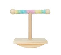 Parrot Perch Stand Interactive Wooden Table Perch, Station multifonction Bird Rest Station, design naturel, pour cockatiels Macaws Budgies Conures Use, 6,5 x 3,35 x 6,5 pouces