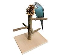 Parrot Play Perch - Wooden Bird Playground, Tabletop Training Stand, Activity Perch Device, Interactive Cage Toy | Engaging Fun Station, Ideal for Cockatiels Budgies Small Parrots Exercise