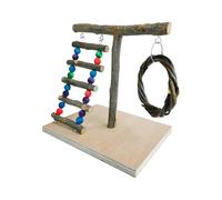 Parrot Playground, Natural Wood Parrot Perch, Bird Play Stands, Tabletop Parrot Perch, Bird Playstand Training Playground, Bird Cage Toys for Cockatiels, Interactive Bird Playstand,