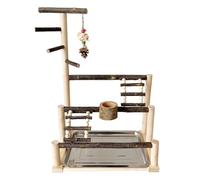 Parrot Playstand - Activité pour oiseaux en bois - Salle de fitness - Support de jouets pour cage pour animaux de compagnie - Aire de jeux pour perruches, tourtereaux, cockatiel - Zone d'escalade