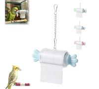Parrot Rolling Paper Play Toy with Hanging Chain,Bird Paper Roll Toy,Bird Shredding Toys,Interactive Chewing Accessory for Parakeet Cockatiel & Medium Parrot Cage Use (Blue)